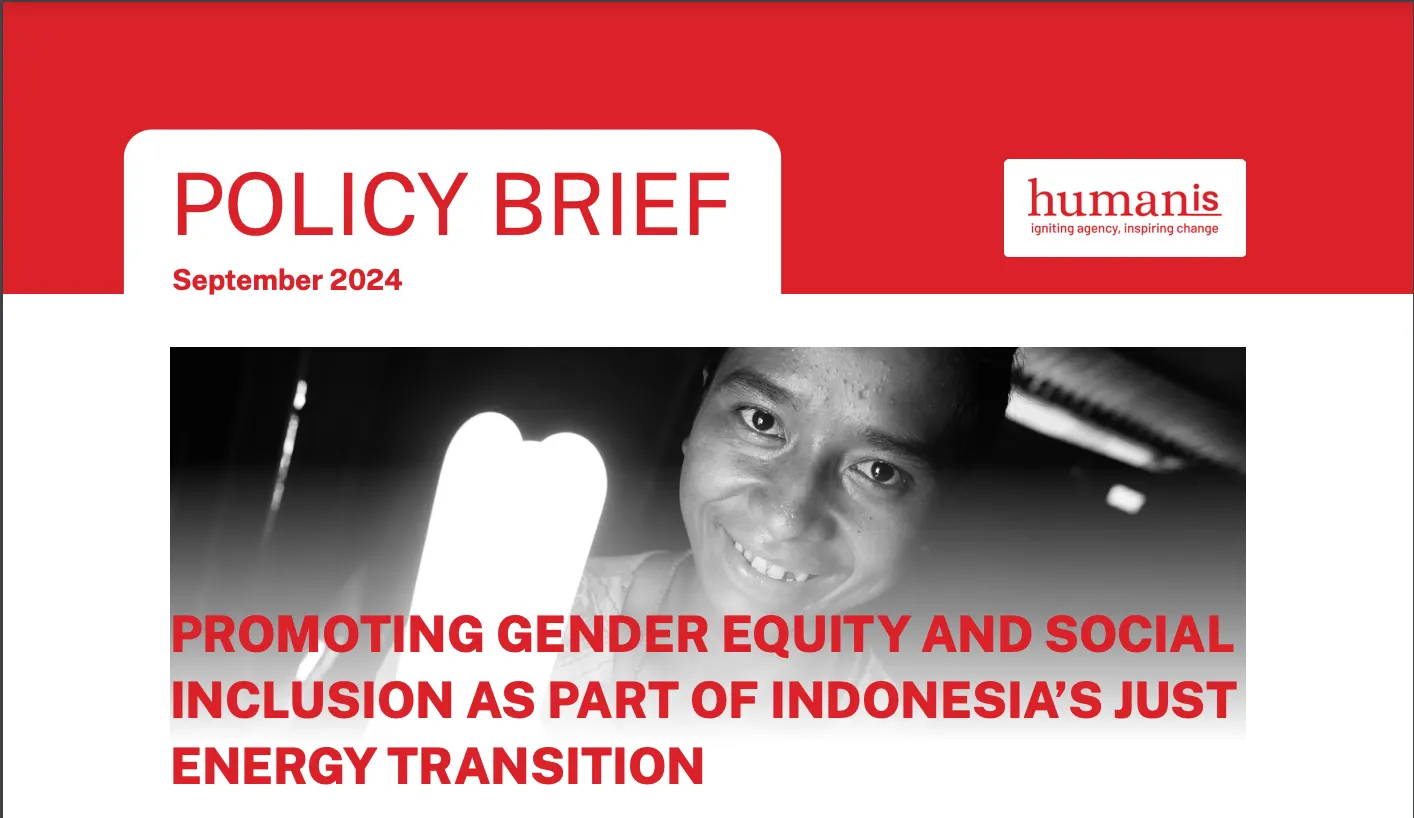 Cover of Policy Brief: Promoting Gender Equity and Social Inclusion As Part of Indonesia’s Just Energy Transition